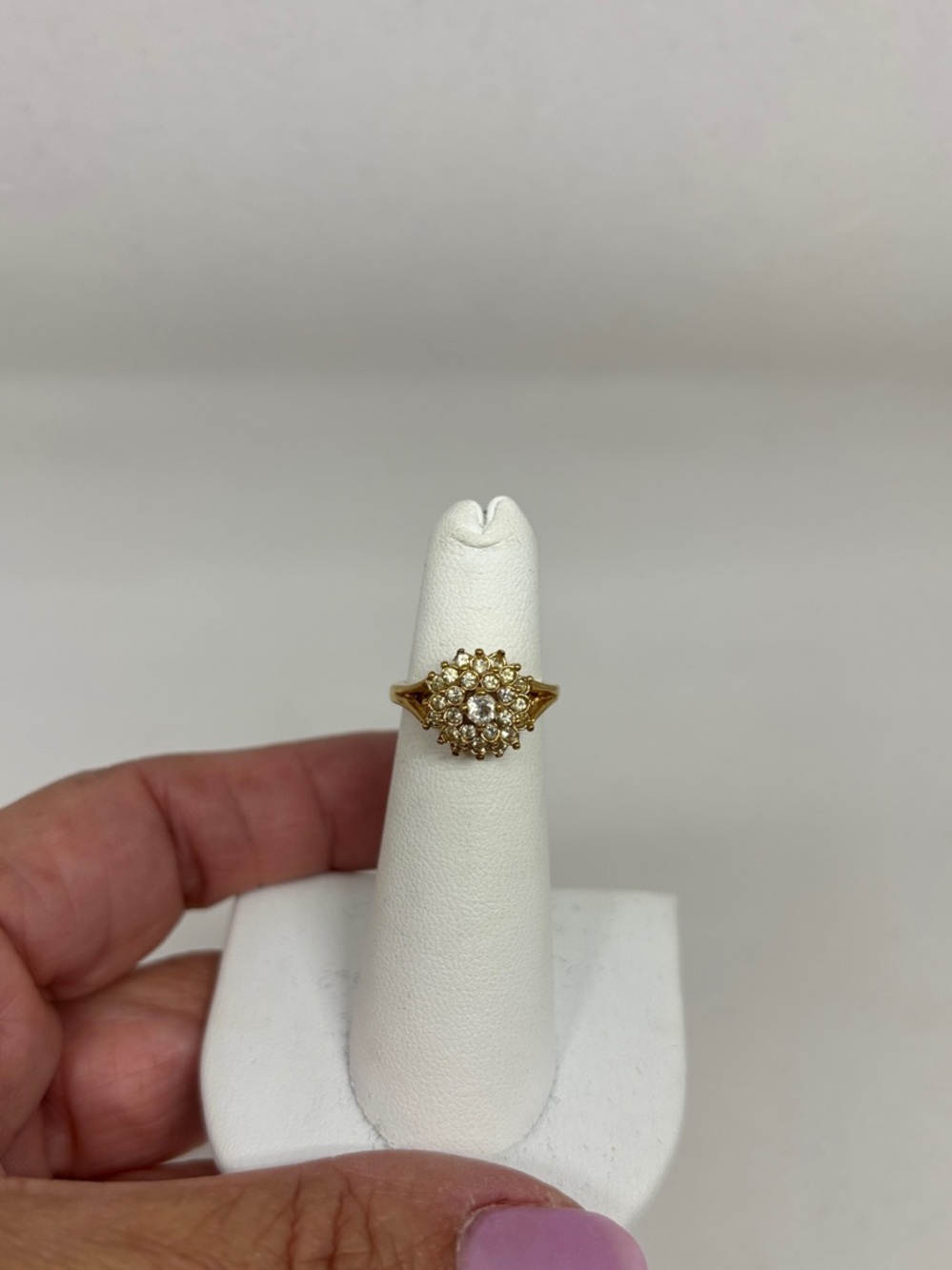 😃2/$15 Gold plated Cluster Ring with Clear Stones